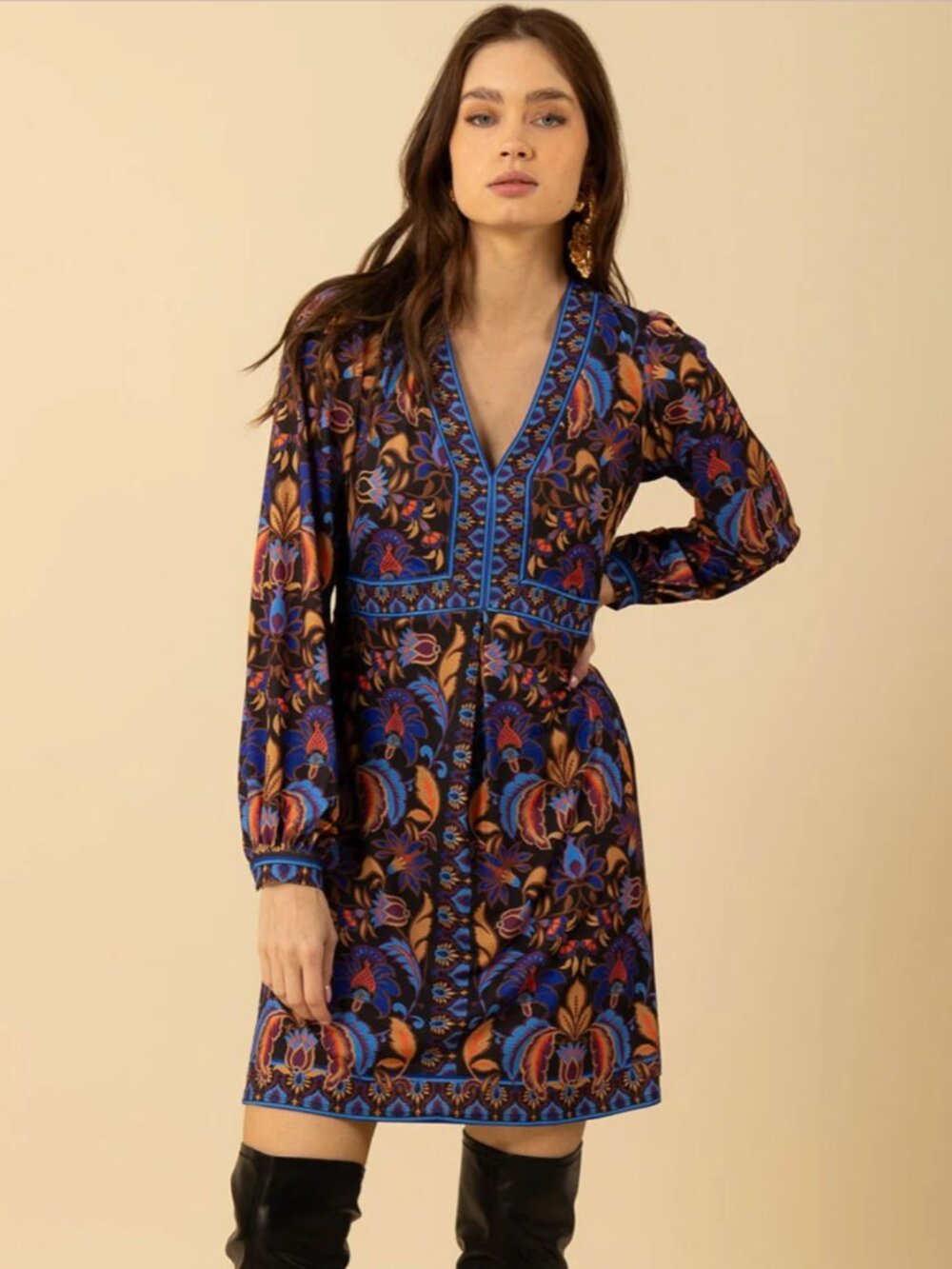 NWT Hale Bob Helen Jersey Midi Dress Color Black Size Small